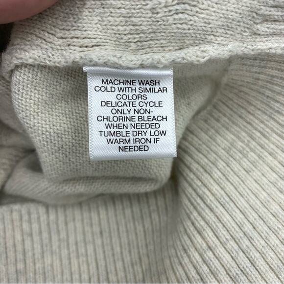 Daniel Cremieux Sweater Pullover Zigzag Knit Supima Cotton Oatmeal Large - Picture 5 of 8